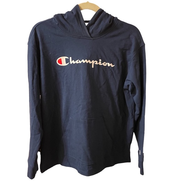 NWT CHAMPION NAVY BLUE COTTON HOODIE - Picture 1 of 4